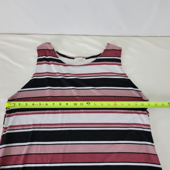 Teenbell Womens Shirt 2XL Top Multicolor Stripe Sleeveless Wide Strap Round Neck - Picture 4 of 8